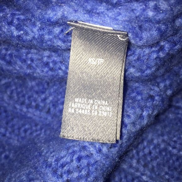 Aerie Wool Blend Oversized Soft Sweater Turtleneck Sz XS Blue Cozy Warm - Picture 7 of 9